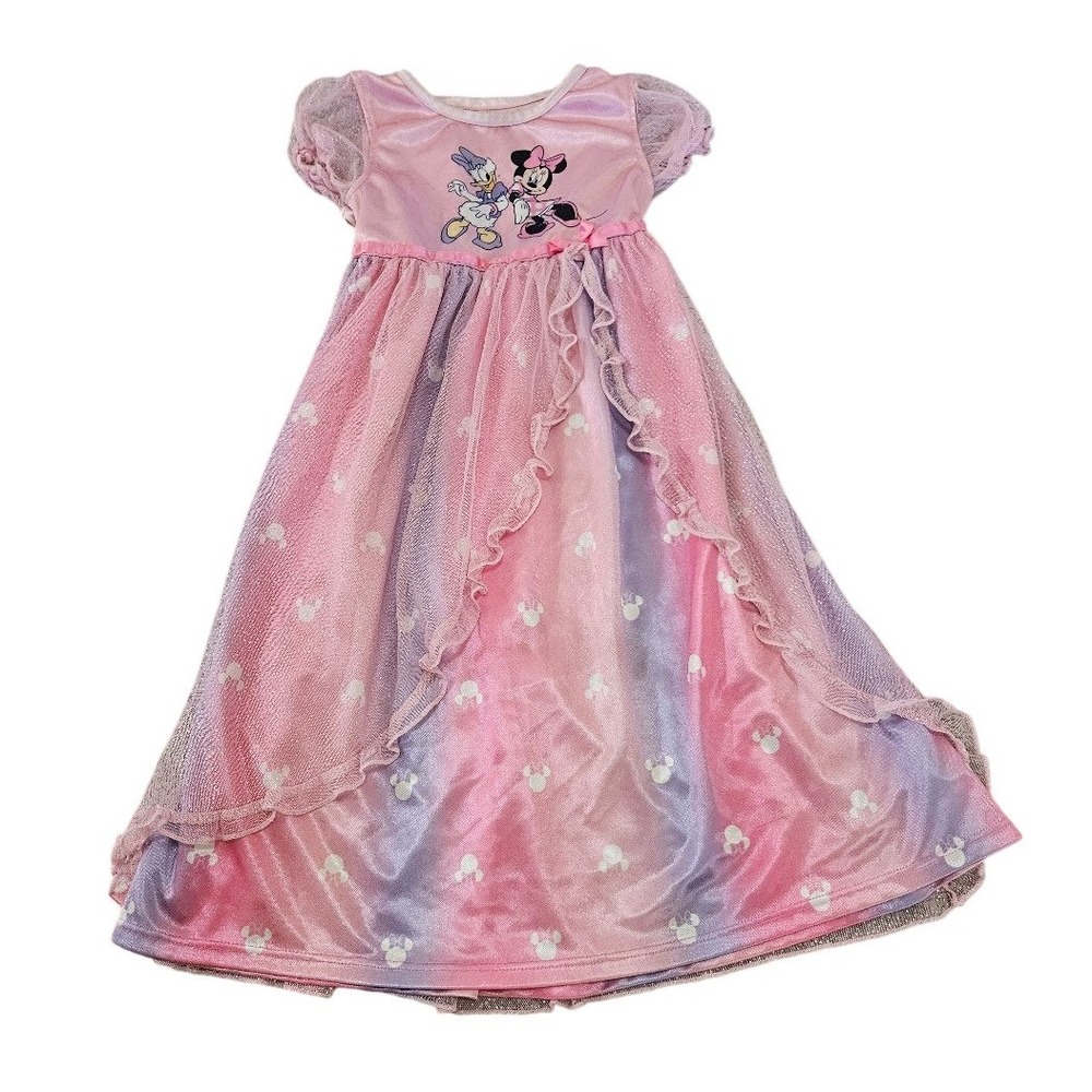 Disney Junior Minnie Mouse Daisy Duck Nightgown Girls 4T Pink Purple Ombre Dress